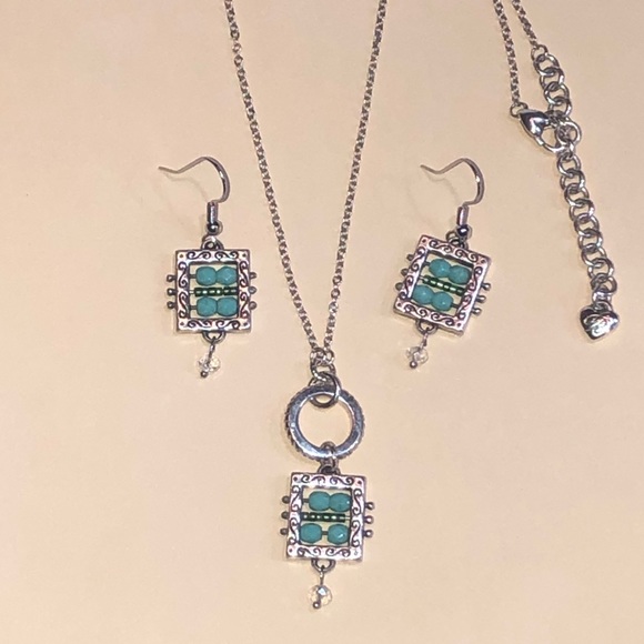 Brighton set of necklace & earrings Blue & crystal FINAL REDUCED PRICE - Picture 14 of 16